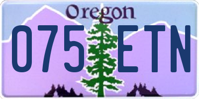OR license plate 075ETN