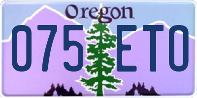 OR license plate 075ETO