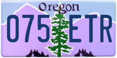 OR license plate 075ETR