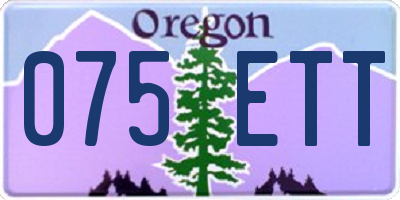 OR license plate 075ETT