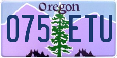 OR license plate 075ETU