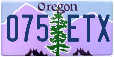 OR license plate 075ETX