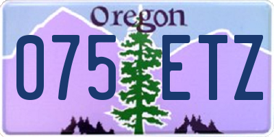 OR license plate 075ETZ
