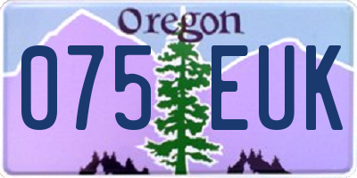OR license plate 075EUK
