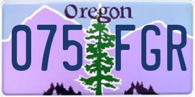 OR license plate 075FGR