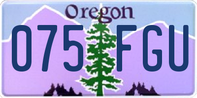OR license plate 075FGU