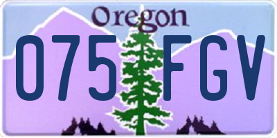OR license plate 075FGV