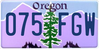 OR license plate 075FGW