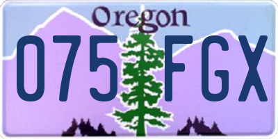 OR license plate 075FGX