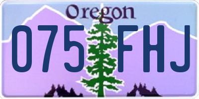 OR license plate 075FHJ