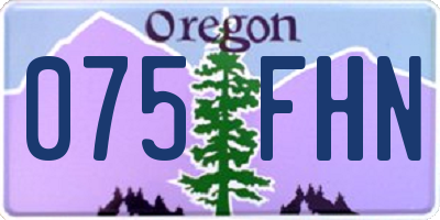 OR license plate 075FHN
