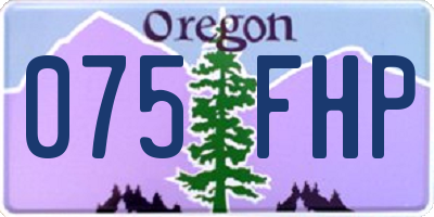 OR license plate 075FHP