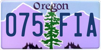 OR license plate 075FIA