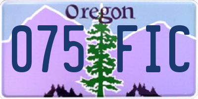 OR license plate 075FIC