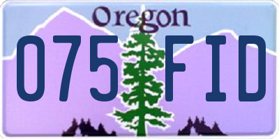 OR license plate 075FID