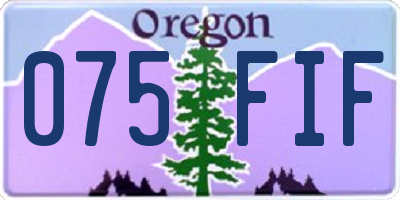 OR license plate 075FIF