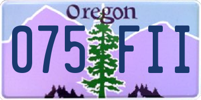 OR license plate 075FII