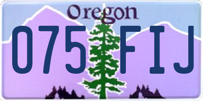 OR license plate 075FIJ