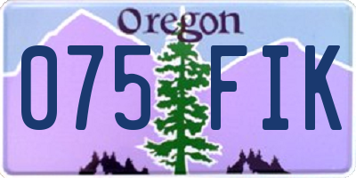 OR license plate 075FIK