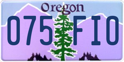 OR license plate 075FIO