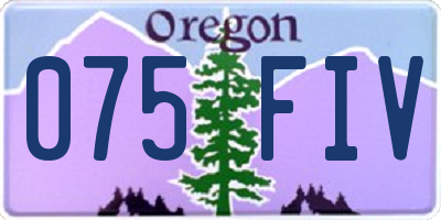 OR license plate 075FIV