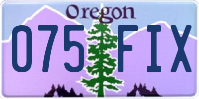 OR license plate 075FIX
