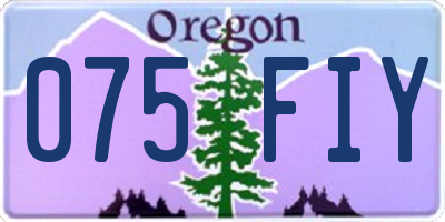 OR license plate 075FIY