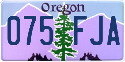 OR license plate 075FJA