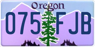 OR license plate 075FJB