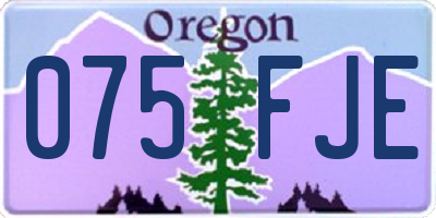 OR license plate 075FJE