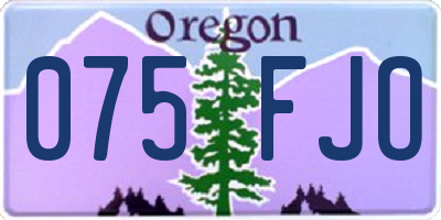 OR license plate 075FJO
