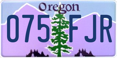 OR license plate 075FJR