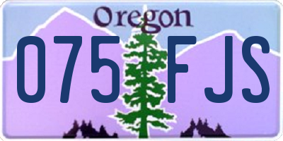 OR license plate 075FJS