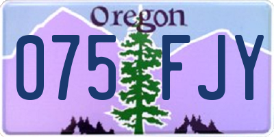 OR license plate 075FJY
