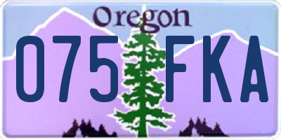 OR license plate 075FKA