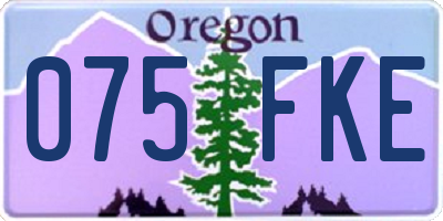 OR license plate 075FKE