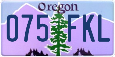 OR license plate 075FKL