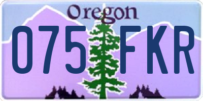 OR license plate 075FKR