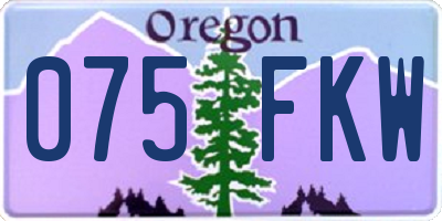 OR license plate 075FKW
