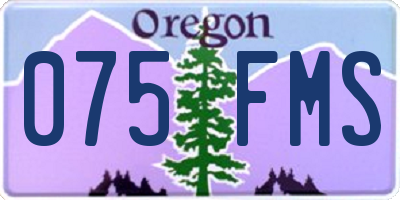 OR license plate 075FMS