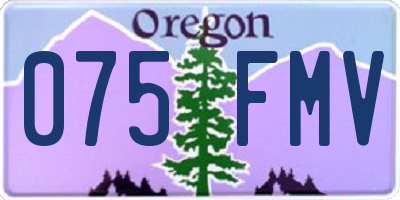 OR license plate 075FMV