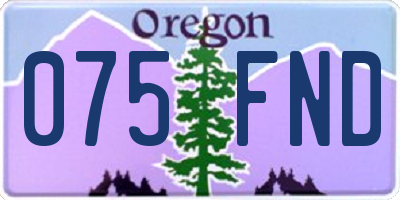 OR license plate 075FND