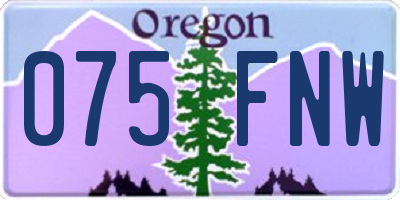 OR license plate 075FNW