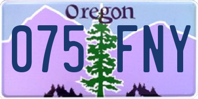 OR license plate 075FNY