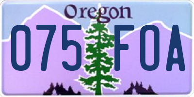 OR license plate 075FOA