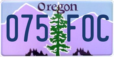 OR license plate 075FOC