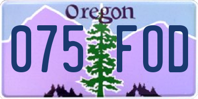 OR license plate 075FOD