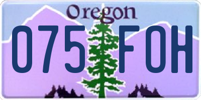 OR license plate 075FOH