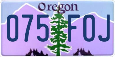 OR license plate 075FOJ
