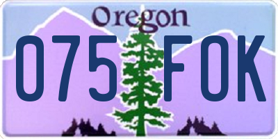 OR license plate 075FOK